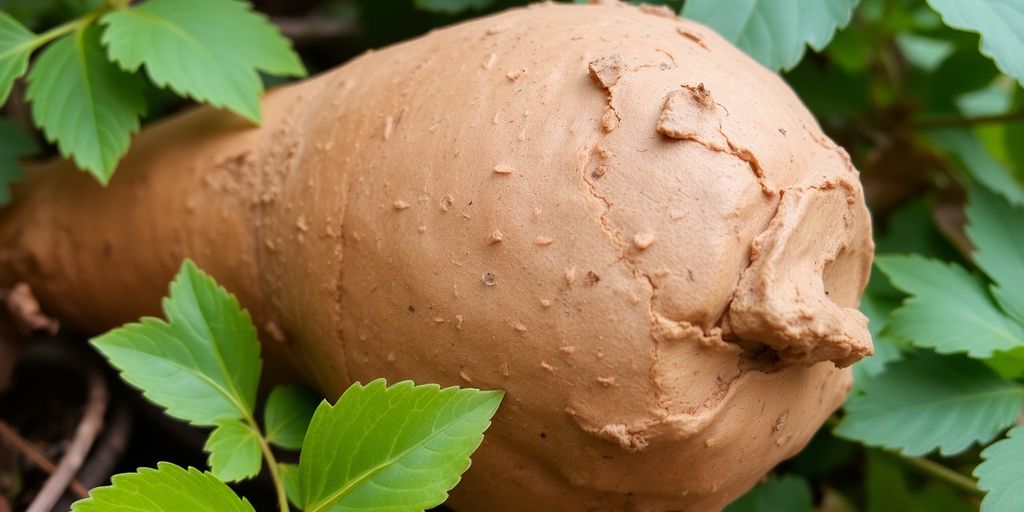 Nærbilde av nordamerikansk yam-urt.