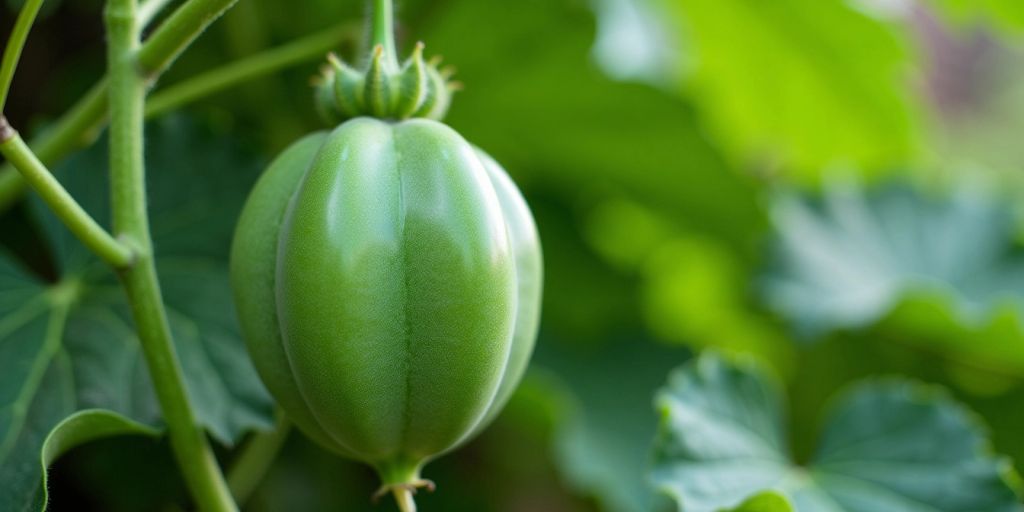 Bittermelon på en vinranke