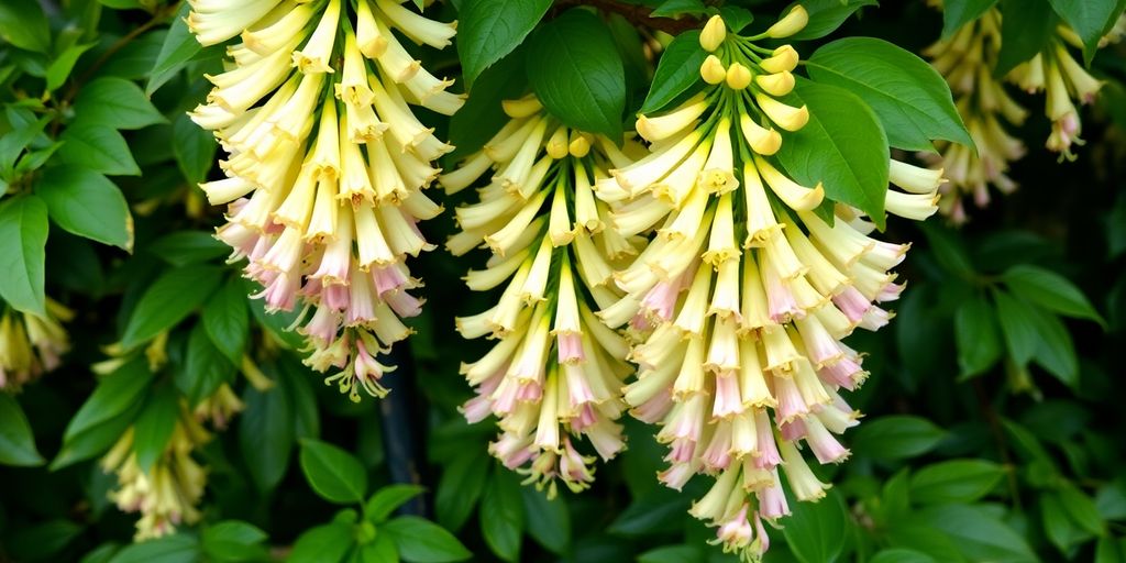 Blomstrende Vivendelplante med grønne blader.