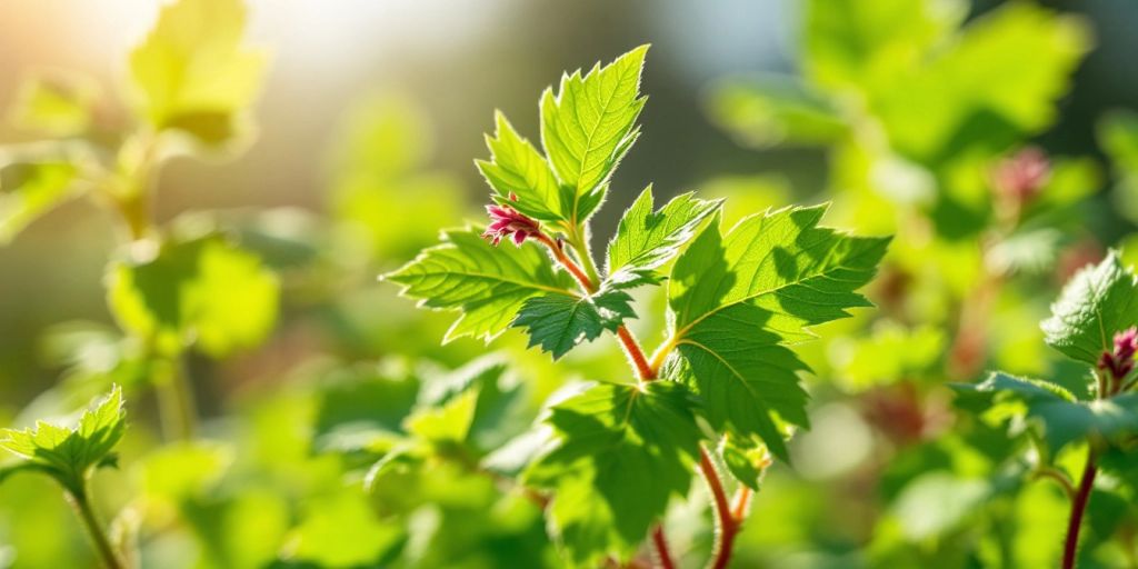 Nærbilde av Småsyre (Rumex acetosella) blader.
