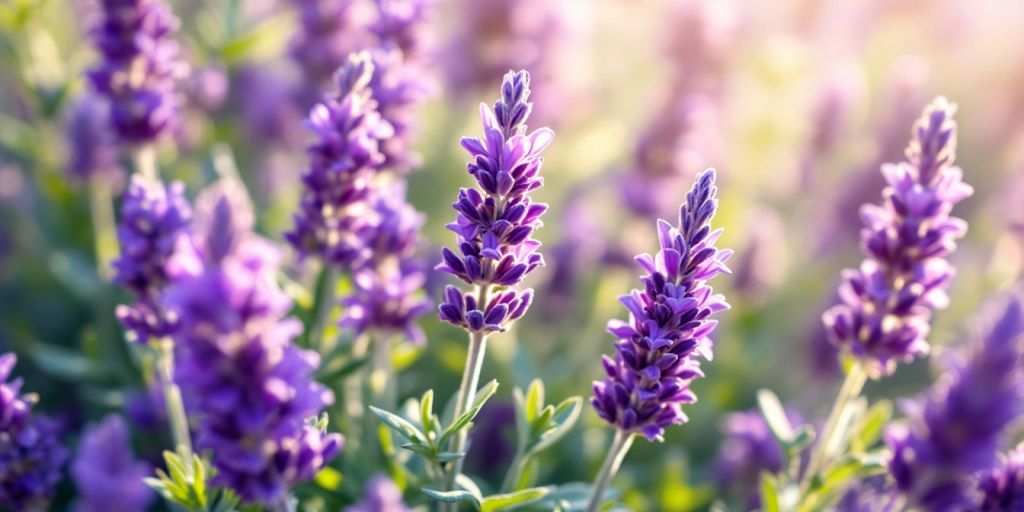 Nærbilde av lavendelblomster i full blomst.