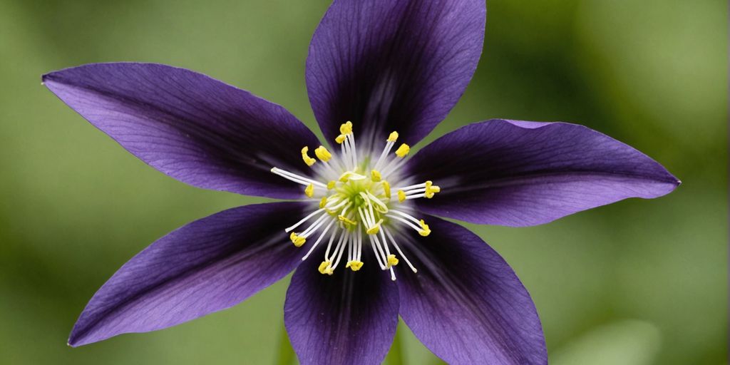 Nærbilde av lilla Akeleie blomst