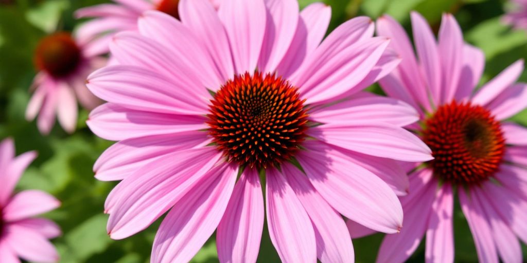 Nærbilde av smalbladet solhatt blomster.
