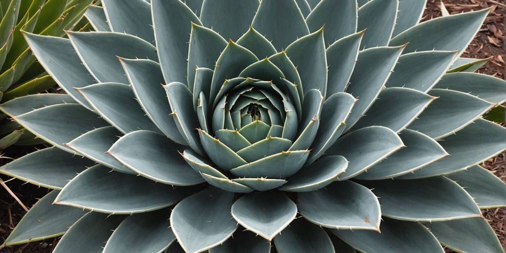 Nærbilde av Agave americana plante