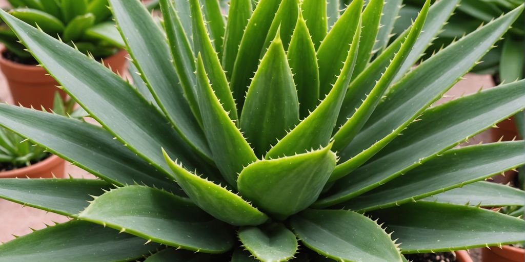 Nærbilde av grønn Aloe vera plante