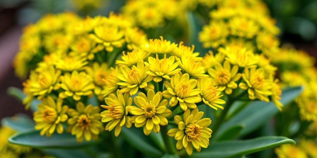 Gule Sedum acre blomster i nærbilde