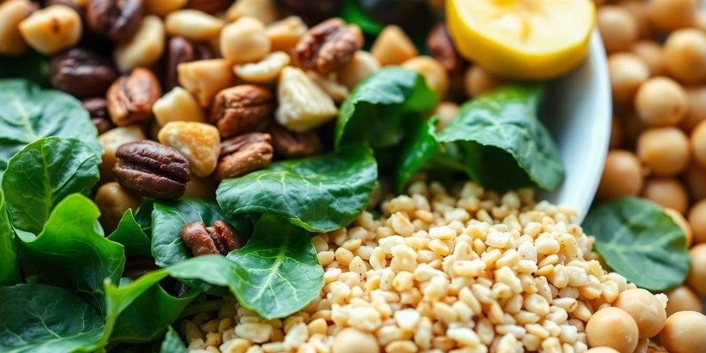 Nærbilde av magnesium og vitamin B6 kilder.