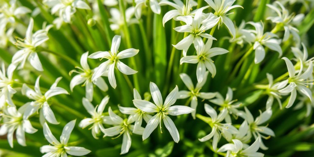 Seiersløk blomster med grønne blader.
