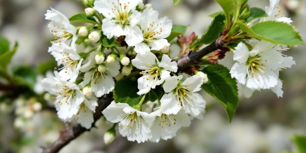 Blomster og torne av slåpetorn.