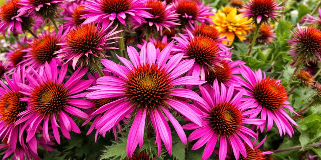 Reinrot blomster med rosa-lilla kronblader og grønt bladverk.