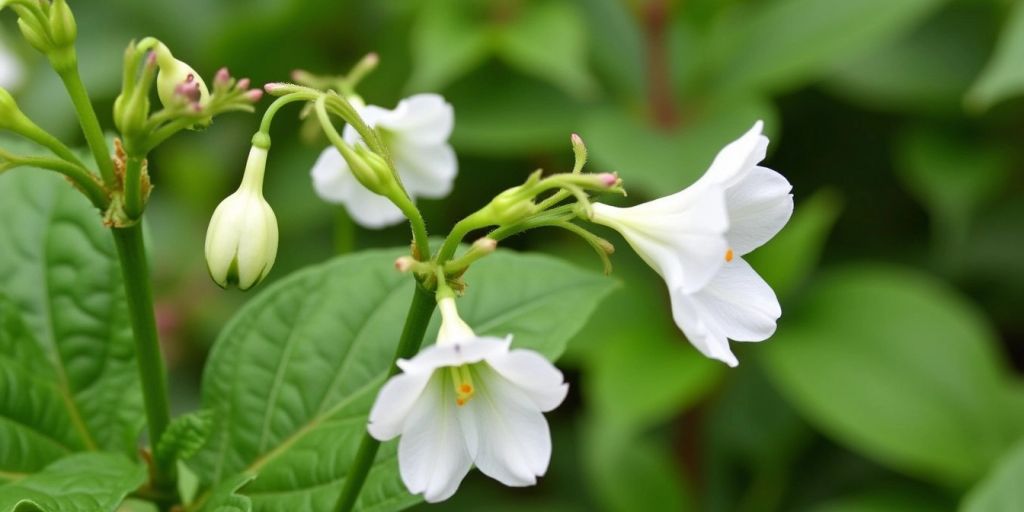 Engsmelle blomster med hvite kronblader og grønt bladverk.