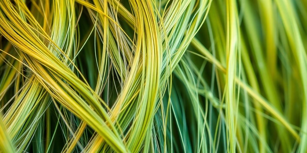 Nærbilde av sunt hår med kollagenfibre.