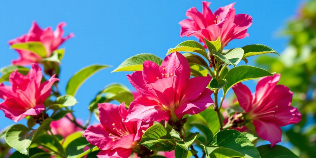 Nærbilde av Lapacho blomster med rosa kronblader.