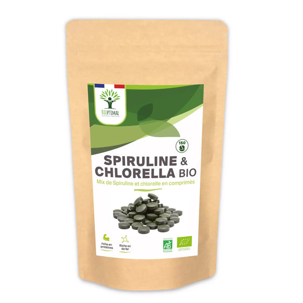 Økologisk Spirulina & Chlorella - 150 tabletter