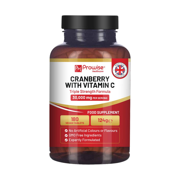 Tranebær 30,000 mg med Vitamin C - 180 tabletter