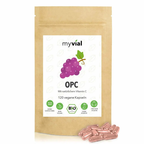 Økologisk OPC-kapsler druefrøpulver + Vitamin C