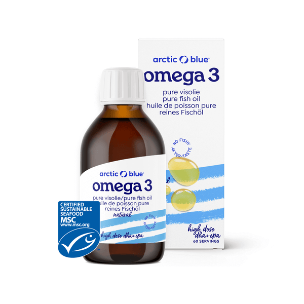 Naturlig DHA og EPA fiskeolje - MSC (300 ml flaske)