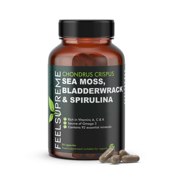 Sea Moss med Bladderwrack og Spirulina - 90 kapsler