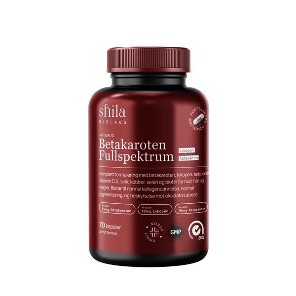 Betakaroten Fullspektrum 15mg 70 kapsler