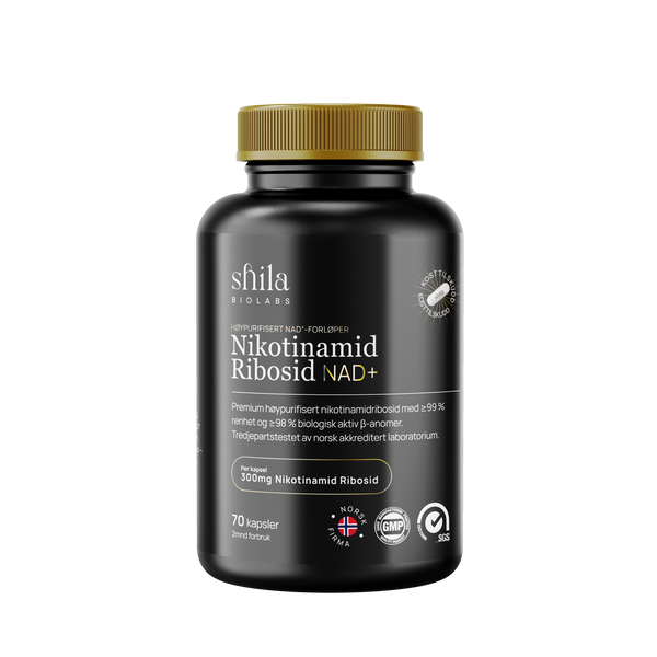 Nikotinamid ribosid (NR) - Høypurifisert NAD+ forløper - 300mg 120kapsler