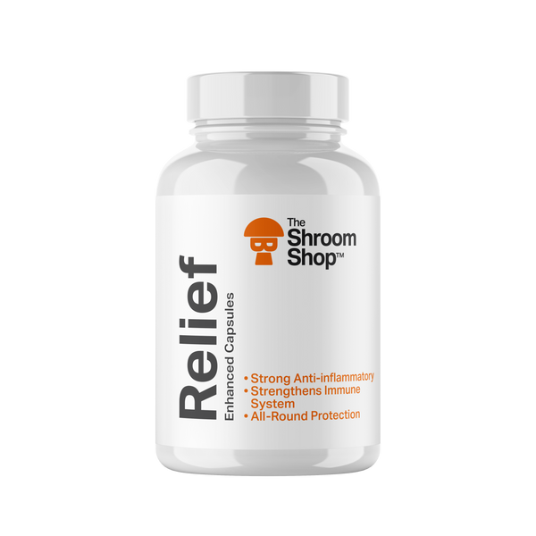 Relief - 90 kapsler - Chaga + Gurkemeie + Ingefær + Sort Peper