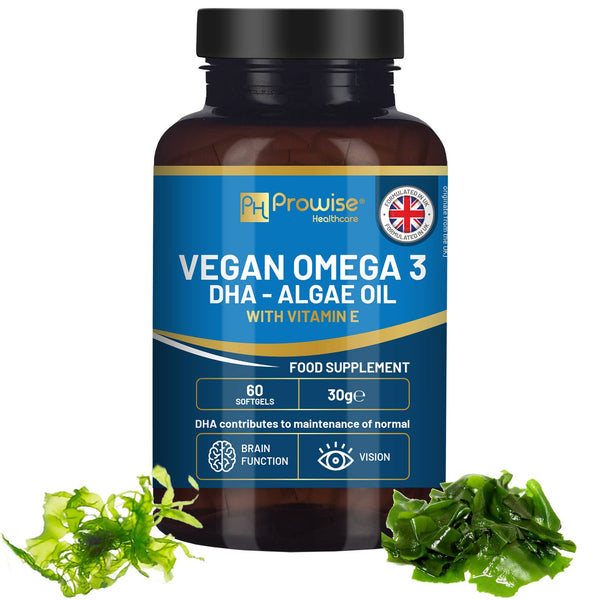Vegansk Omega-3 DHA med Algaeolje - 60 Gelkapsler