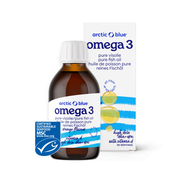 DHA og EPA fiskeolje med vitamin D3 (appelsinsmak) - MSC